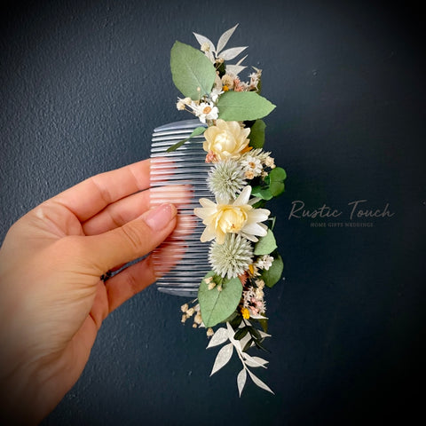 Dried Flower Hair comb