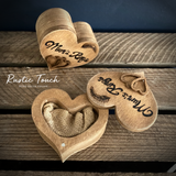 Personalised rustic keepsake ring box